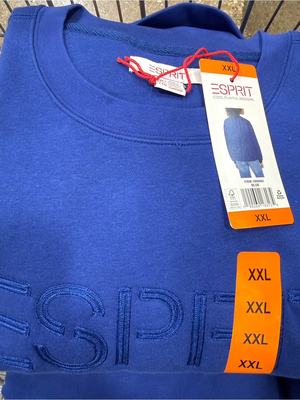 Esprit Embroidered Logo Sweatshirt - Blue